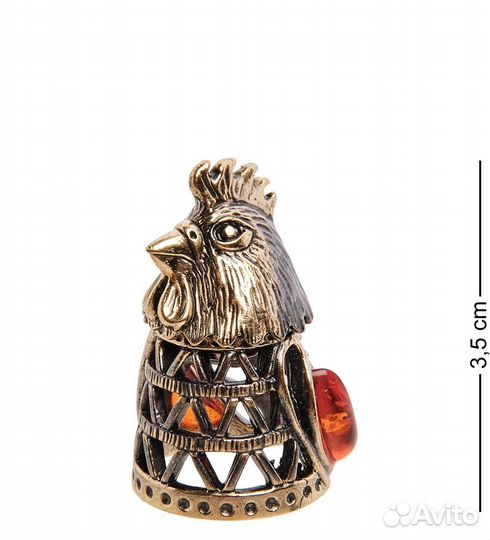 Наперсток Петушок (латунь, янтарь) A2163610
