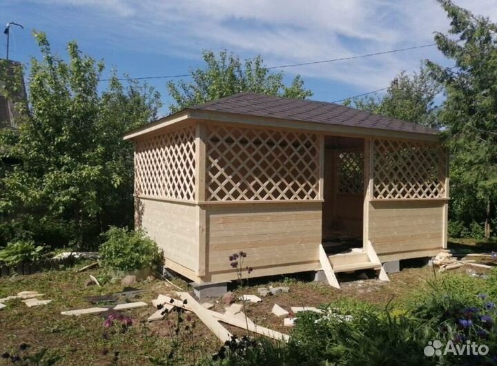 Беседки из дерева для дачи