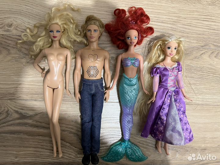 Куклы barbie mattel ariel rapunzel
