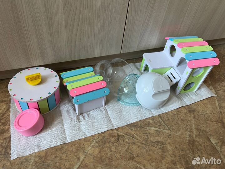 Прозрачная клетка для грызунов Трех этажная