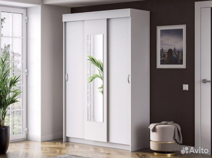 Шкаф Купе Бася Бассо 1.3 Белое Дерево