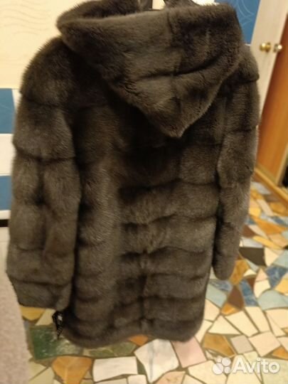 Шуба норковая 42 44 короткая бежевая