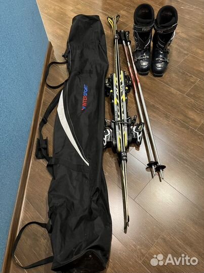 Комплект горные лыжи volkl и ботинки tecnica