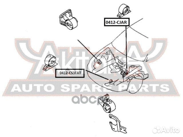 Подушка двигателя ат зад прав/лев 0412cjar