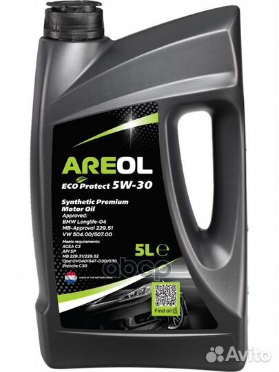 Areol ECO Protect 5W30 (5L) масло моторное син