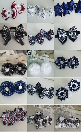 Бантики ручной работы. Броши