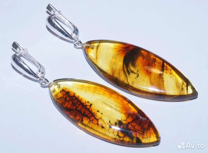 Серьги из янтаря