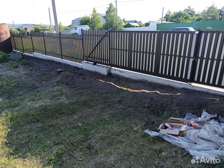 Бурение мотобуром, установка столбов, заборов