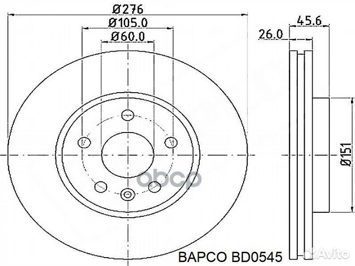 Диск тормозной GM aveo/cruze/astra J 09- перед