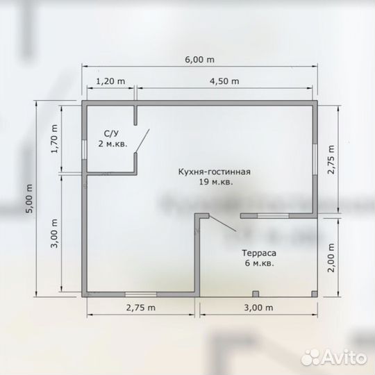 Каркасный дачный дом 6х5м с верандой для сезонного