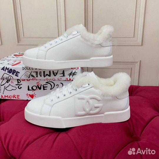 Кеды Dolce Gabbana с мехом