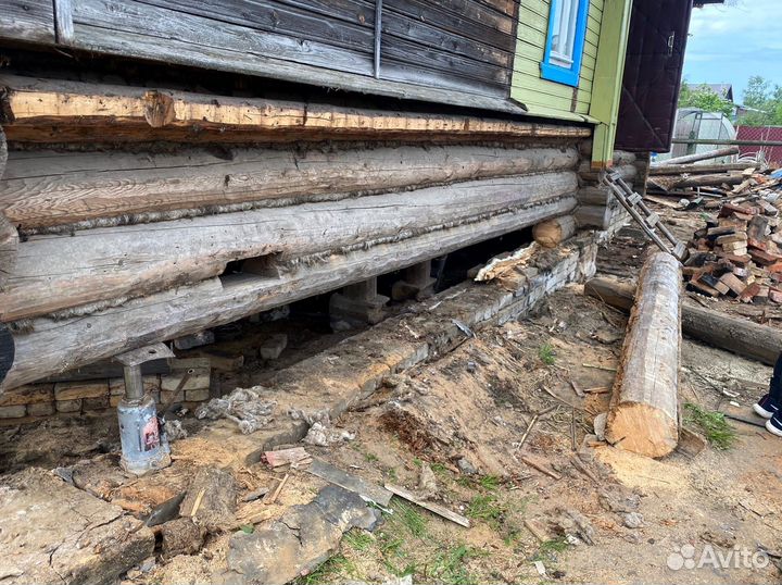 Подъем дома Ремонт фундамента пола Замена венцов л