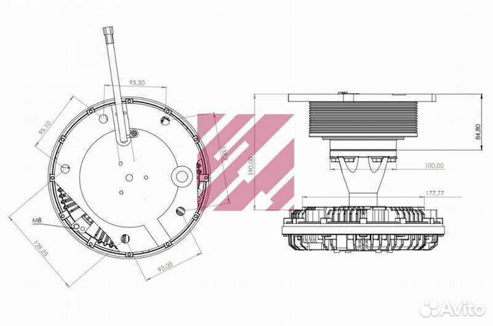 Вискомуфта вентилятора в сборе со шкивом Iveco