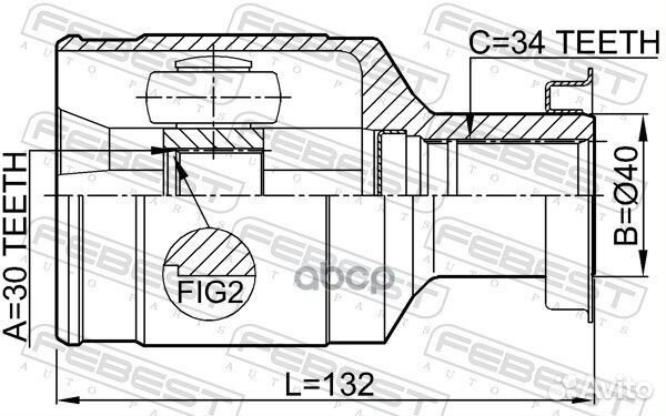 ШРУС внутренний 30X40X34 chrysler 300C 2004- 20