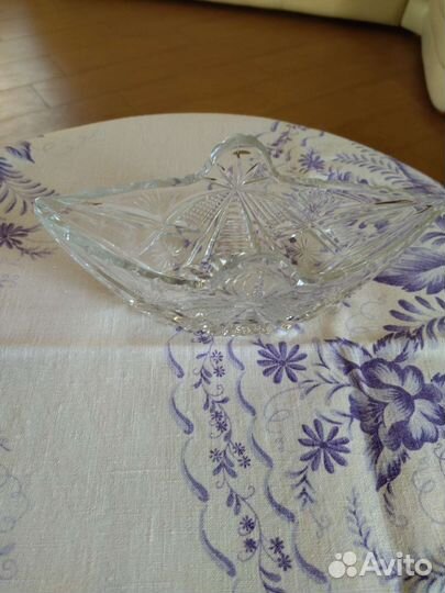 Хрустальный салатник ладья