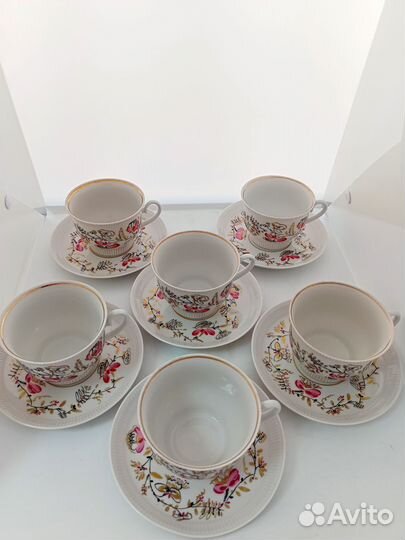 Сервиз на 6 п. Чайные пары. лфз. Душистый горош