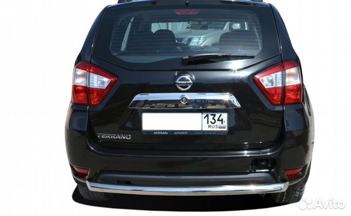 Защита заднего бампера Nissan Terrano 2015 радиус