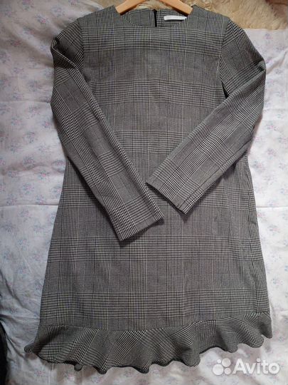 Платье трапеция гусиная Зара лапка Zara размер 44