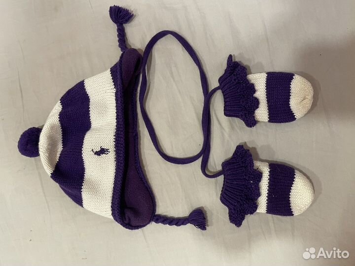 Шапочка и варежки для девочки