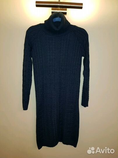 Платье свитер тёплое вязаное с горлом