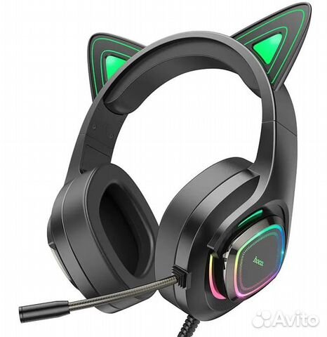 Наушники Hoco W107 Cute Cat Gaming с подсветкой El
