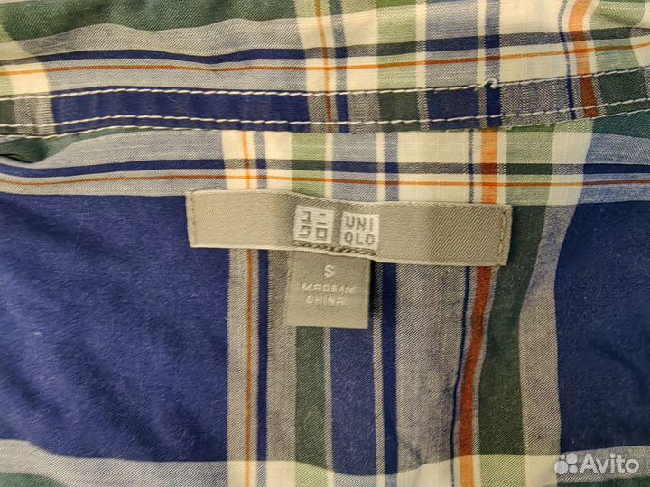 Рубашка клетчатая синяя UniQlo S