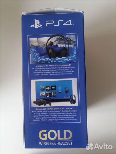 Коробка беспроводные наушники sony gold ps 4