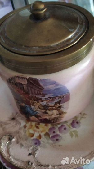 Старинная сахарница фарфор 19век