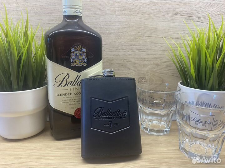 Фляжка Ballantines новая, нержавеющая сталь