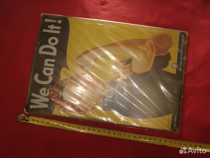 Табличка Жесть We Can Do It Америка US Женщины