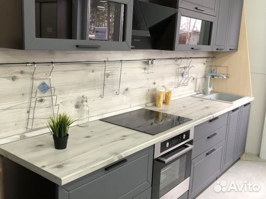 Кухня новая модульная серая