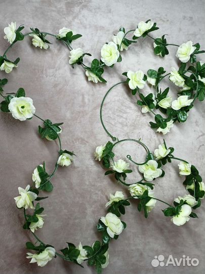 Свадебная гирлянда из искусственных цветов