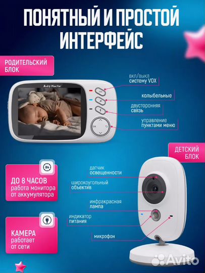Видеоняня Baby Monitor VB603 новая