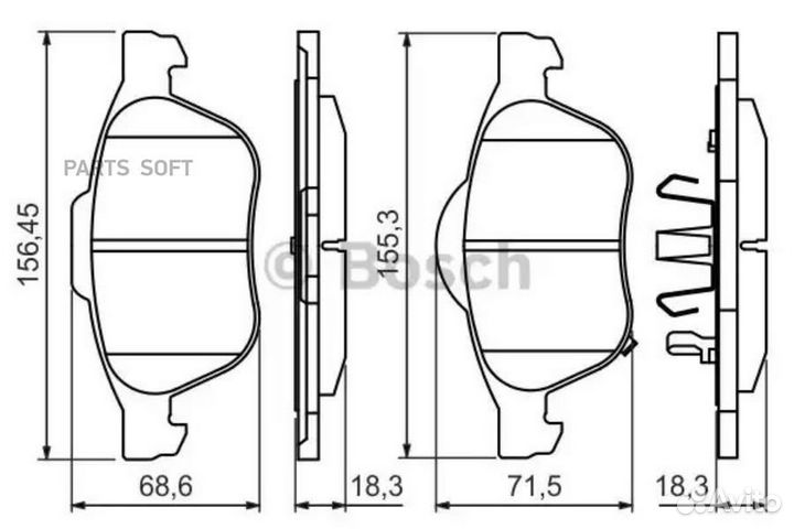 Bosch 0986494485 Колодки тормозные дисковые передн