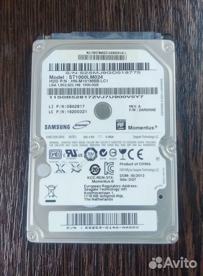 Жесткий диск 1 тб, 2.5