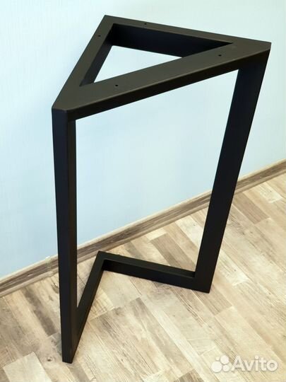 Подстолье опора для стола 1200 350 60 треугольное металлическое барное черное Лофт