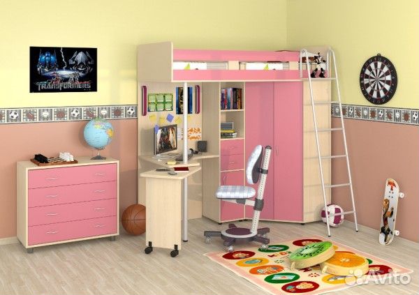 Кровать-чердак Теремок М85