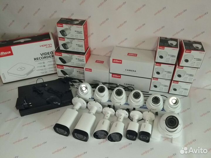 Комплект видеонаблюдения 4\1Мп Dahua 13 камер