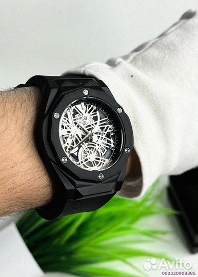 Наручные часы Hublot WHB3 чёрные (Арт.74992)