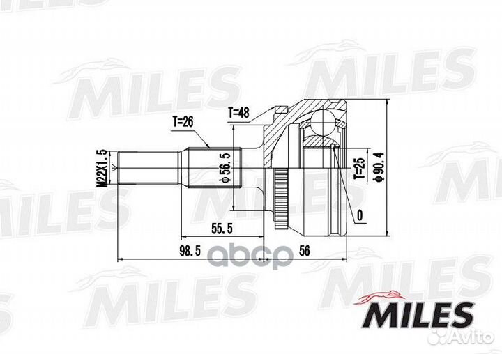 ШРУС volvo 850/S70/S80 2.0-2.5 91-05 нар. +ABS