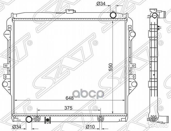 Радиатор Toyota Hilux 15-20 TY0018-1 Sat