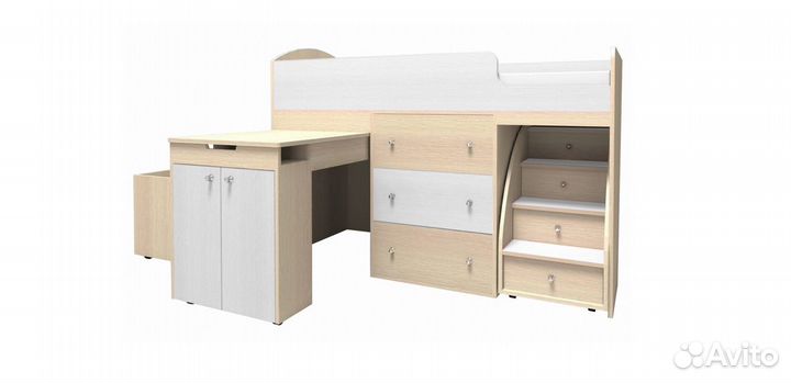 Детская кровать-чердак Малыш 160х70 Дуб молочный