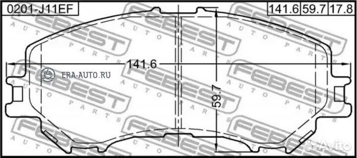 Febest 0201-J11EF Колодки тормозные передние компл