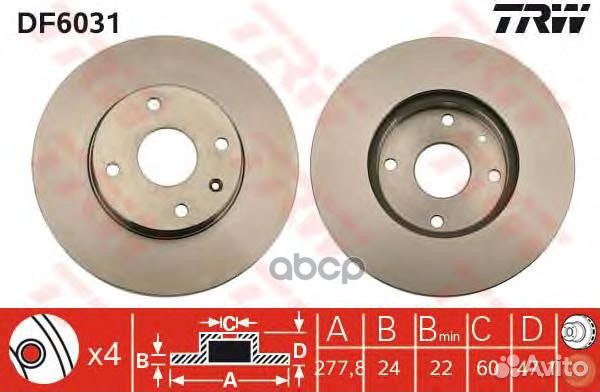 Торм.диск пер.278x24 4 отв. chevrolet epika 2