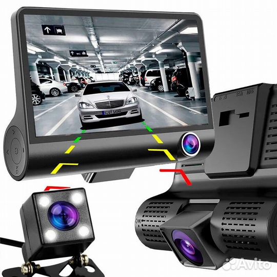 Видеорегистратор 3 камеры video CAR DVR Full HD