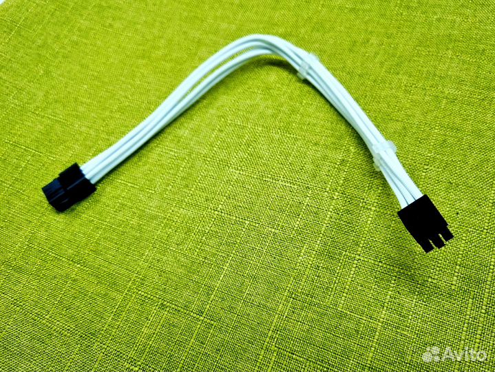 Удлинитель питания видеокарты 6 pin белый