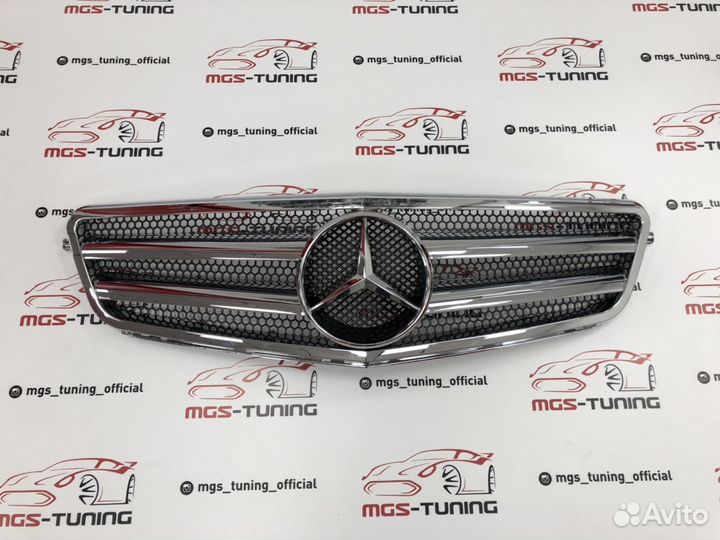 Решетка Mercedes C-class w204 полностью хром