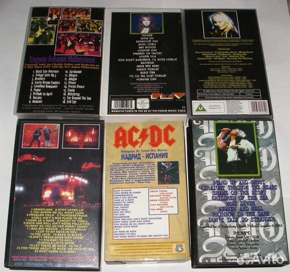 Концерты, клипы: Dio, DP, AC/DC на в/кассетах