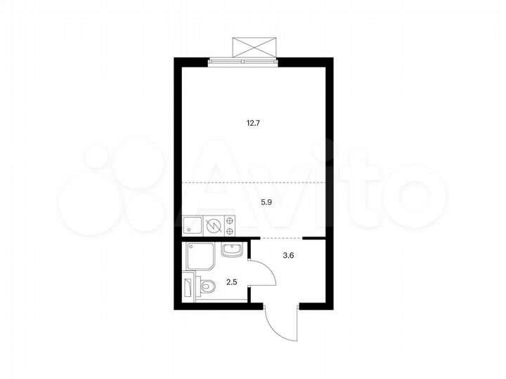 Квартира-студия, 24,7 м², 16/25 эт.