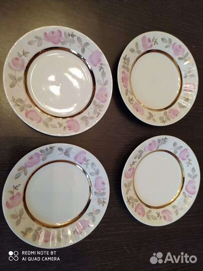Тарелки десертные 4 шт., Вербилки, фарфор